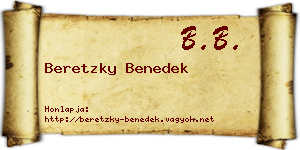 Beretzky Benedek névjegykártya